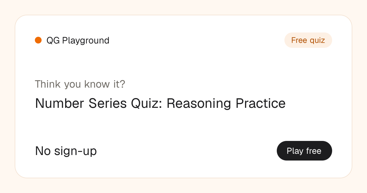 Number Series Quiz: Reasoning Practice with Answers